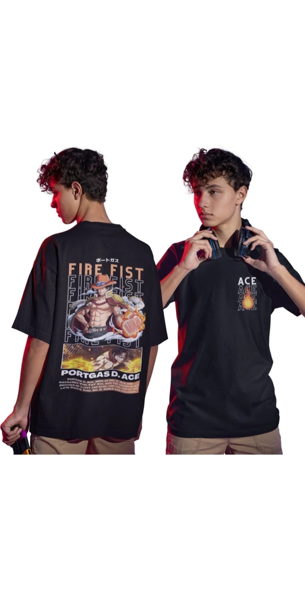 Anime Black T-shirt  - Black, M