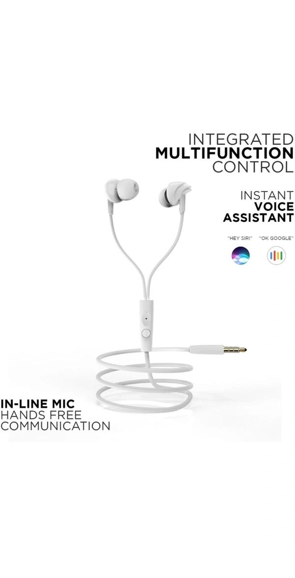 boAt bassheads 100 wired Headphone - White, Free Size