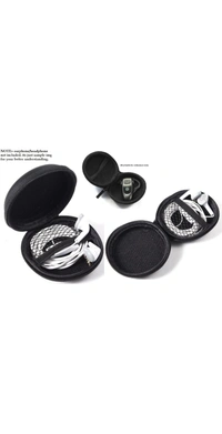 RETRACK Leather Zipper Earphone Pouch - Black, Free Size