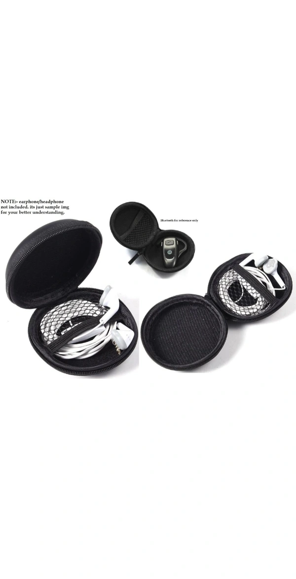 RETRACK Leather Zipper Earphone Pouch - Black, Free Size
