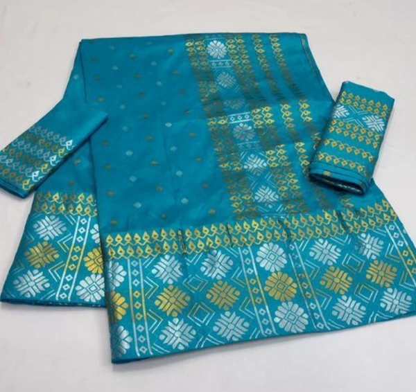 Bodo Paat Dokhna - Teal, Free Size