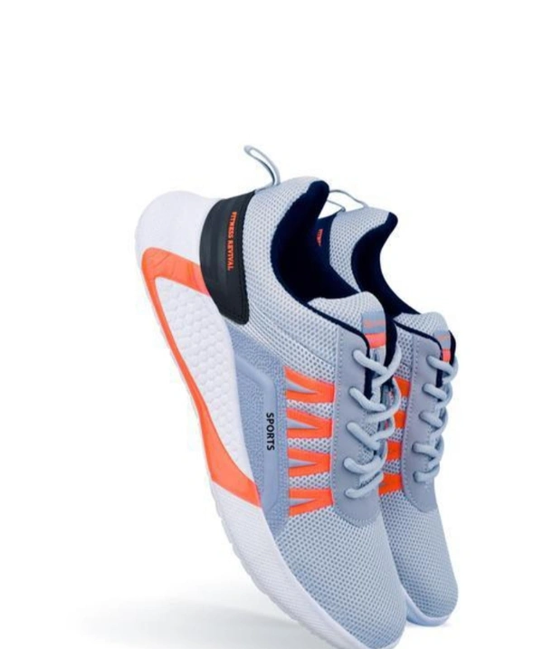 Grey Mesh Sport Shoes For Men - IND-6