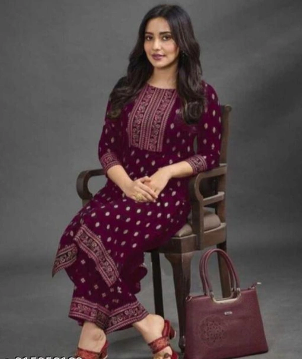 Chitrarekha Women's Kurta Set - Maroon, XL