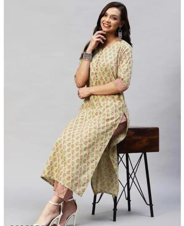 Women's Cotton Blend Kurta With Trouser - XXL