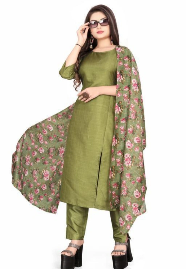 Cotton Kurta Set With Dupatta - XL