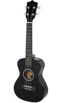 Festra UK-40-Black Concert (23 Inch) Ukulele Body made with Lindon and Mahogany Wood with Bag and 2 Picks (CONCERT-UK-40, BLACK) - Black, Small