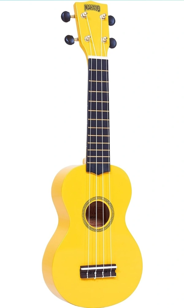 Mahalo Ukuleles MR1YW Rainbow Series Soprano Ukulele, yellow - Yellow, Small