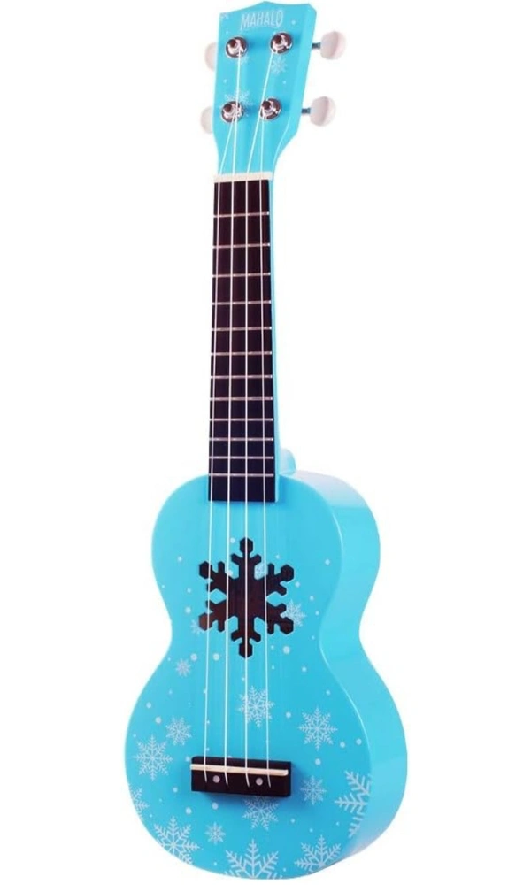 Mahalo Designer Series 4 String Soprano Ukulele with Bag, Snow Glacier Blue MD1 SN BU - Blue, Small