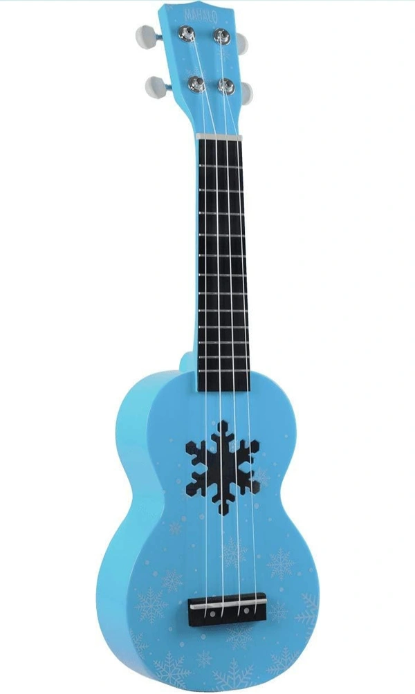 Mahalo Designer Series 4 String Soprano Ukulele with Bag, Snow Glacier Blue MD1 SN BU - Blue, Small