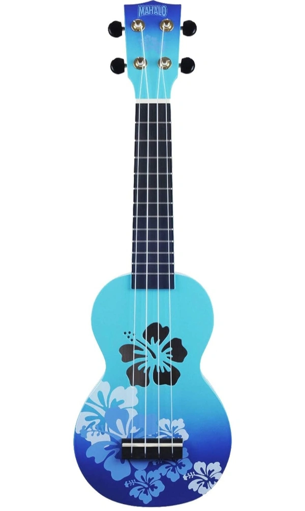 Mahalo Ukuleles Designer Series, Right Handed, Blue Burst, Soprano MD1HB bub - Blue, Small