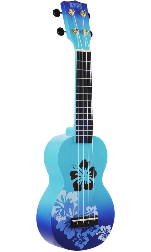 Mahalo Ukuleles Designer Series, Right Handed, Blue Burst, Soprano MD1HB bub - Blue, Small