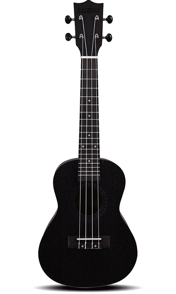 Kadence Concert Ukulele 23" Spring Summer Collection of Ukuleles-fluorocarbon strings, matt finish with Strap & Bag - Black, Small