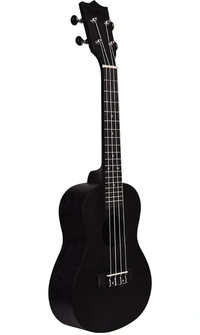 Kadence Concert Ukulele 23" Spring Summer Collection of Ukuleles-fluorocarbon strings, matt finish with Strap & Bag - Black, Small