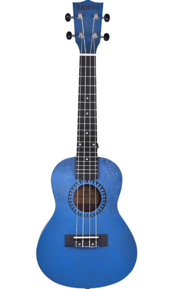 Kadence Concert Ukulele 23" Spring Summer Collection of Ukuleles-fluorocarbon strings, matt finish with Strap & Bag - Blue, Small