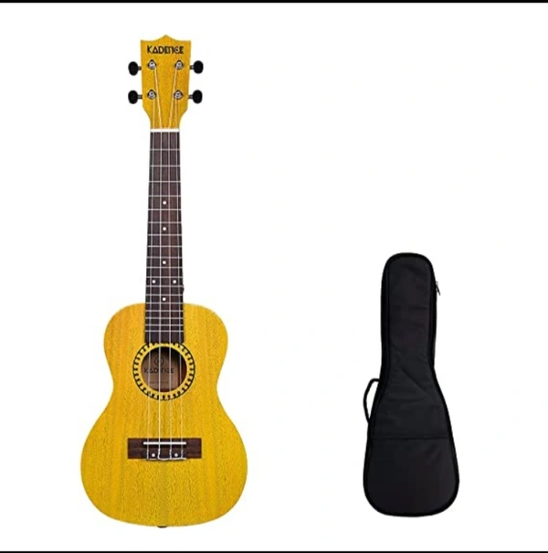 Kadence Tuscany Yellow Ukulele with Learning Combo Pack and Bag - Yellow, Small