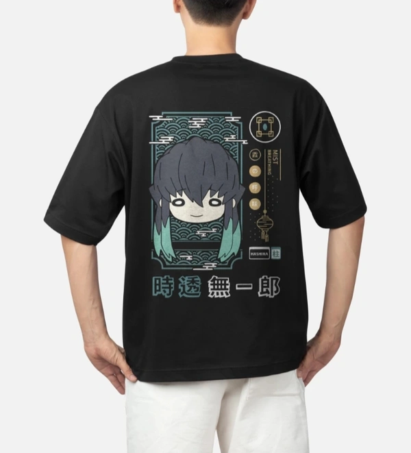 Garmint  Men's Black Tokito Muichiro Oversized T-shirt  - Black, M
