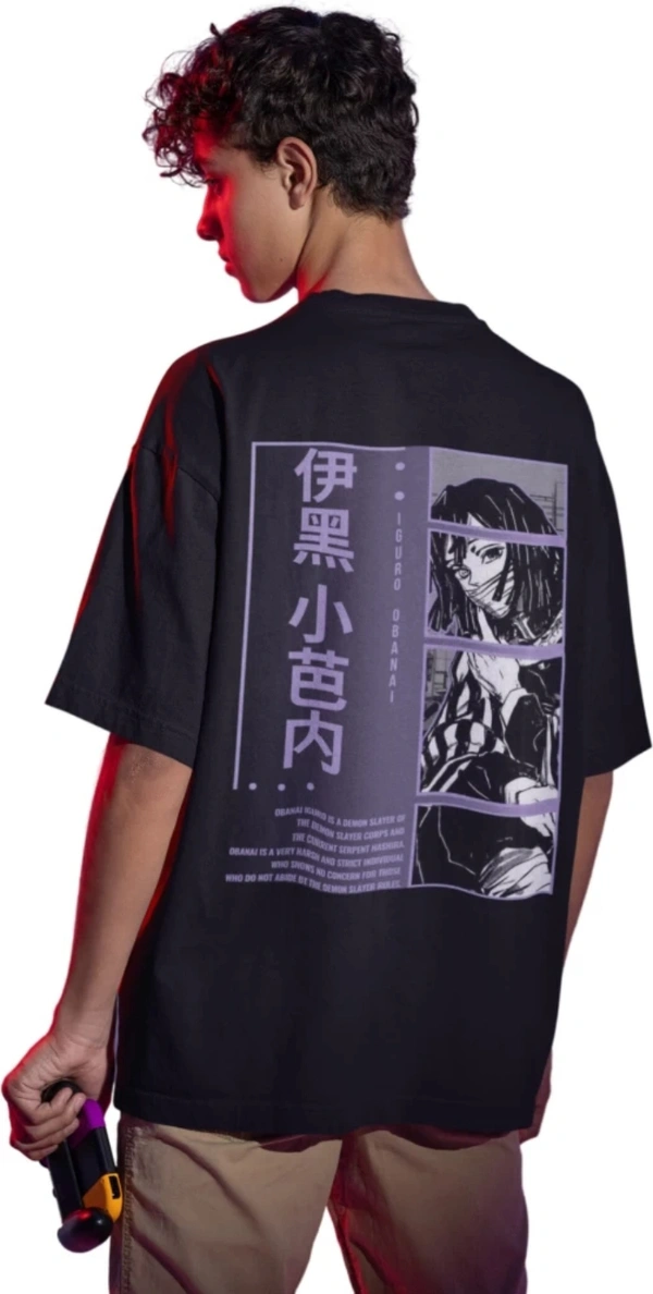 Broke Memers Men's Black Igoru Obanai Oversized T-shirt  - Black, XL