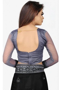 Black Fancy Saree - Black, Free Size