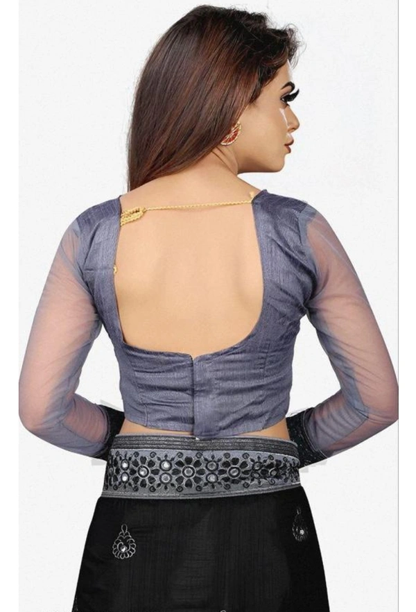 Black Fancy Saree - Black, Free Size