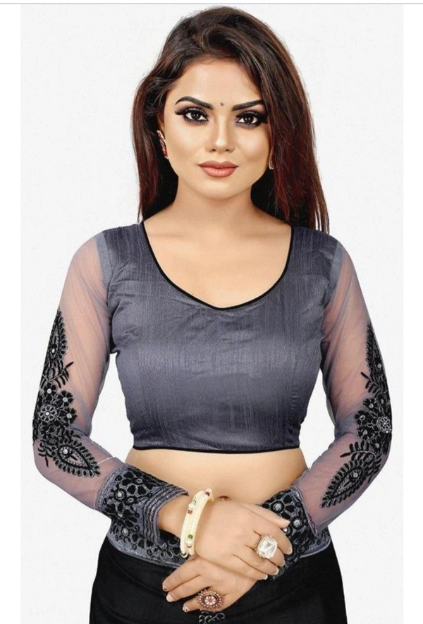 Black Fancy Saree - Black, Free Size