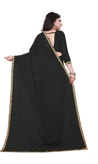 Embellished Bollywood Lycra Blend Saree - Black, Free Size