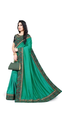 Krishna R Fashion  Krishna R fashion Woven Bollywood Cotton Silk Saree (Dark Green) - Free Size