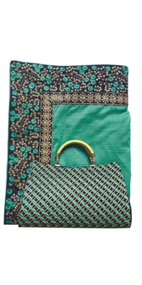 Krishna R Fashion  Krishna R fashion Woven Bollywood Cotton Silk Saree (Dark Green) - Free Size