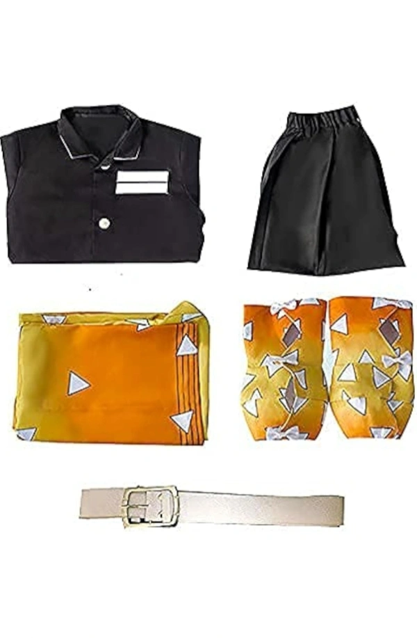 Tkieio Demon Slayer Zenitsu Cosplay Costume  - Yellow, M