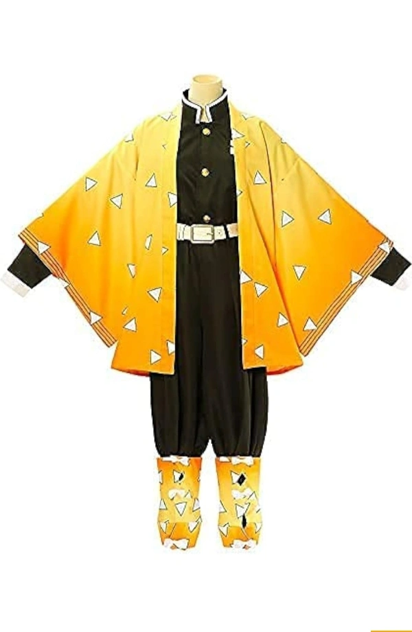 Tkieio Demon Slayer Zenitsu Cosplay Costume  - Yellow, XL