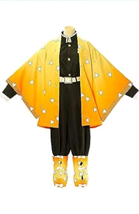 Tkieio Demon Slayer Zenitsu Cosplay Costume  - Yellow, XXL
