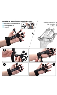 Feora9x FEORA Finger Gripper Strength Trainer Yoga Resistance Band Finger Expansion Extension Exerciser for Hand, Finger, and Wrist Muscles Climbing Finger Strengthener Guitar Finger Stretcher Exerciser