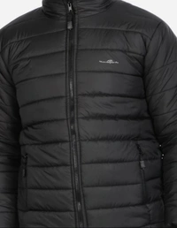 Men Puffer Solid Jacket - Black, M