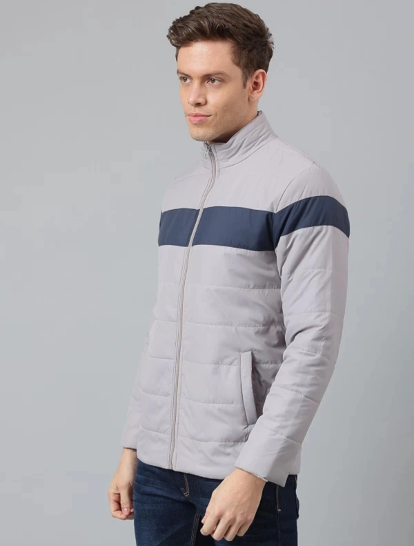 Dennis Lingo Men Colorblock Puffer Jacket  - Grey, XXL