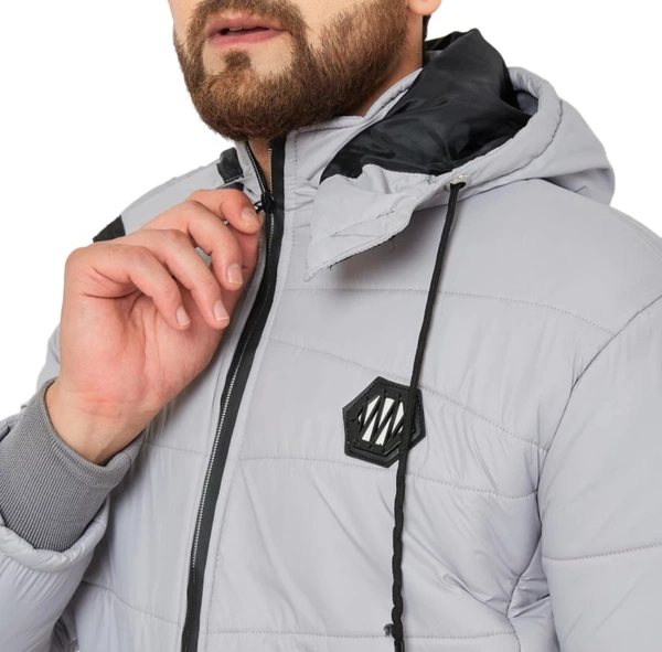 Ben Martin Men Solid Puffer Jacket  - Grey, S