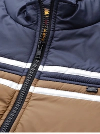 Roadster Men Colorblock Puffer Jacket - Brown, S