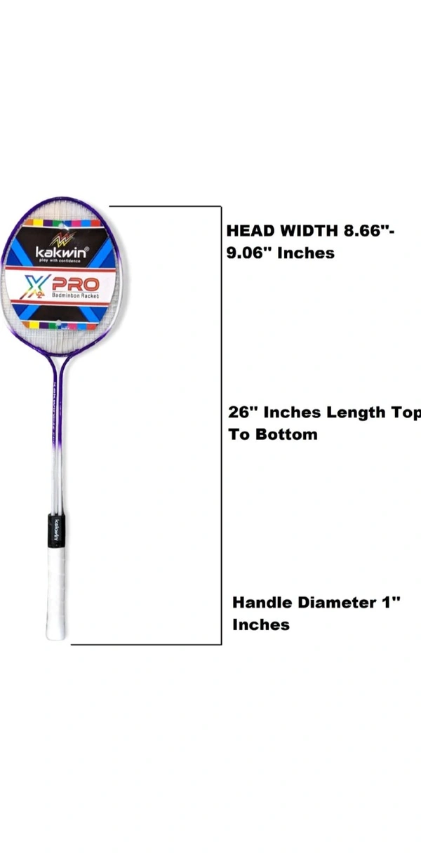 Kakwin X2-PRO Set Of 2 Piece Double Shaft Badminton Racket With 3 Piece Plastic Shuttle Badminton Kit - 26 Inches
