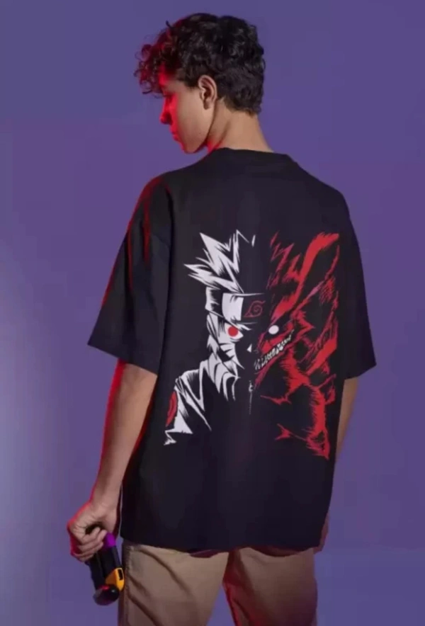Anime Printed T Shirt For Men - Black, XL