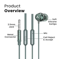 Ambrane Stringz 38 Wired Earphone | 3.5mm Jack | Green - Green