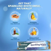 Himalaya Sparkling White Toothpaste (Free Toothbrush) - 80g