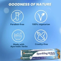 Himalaya Sparkling White Toothpaste (Free Toothbrush) - 80g
