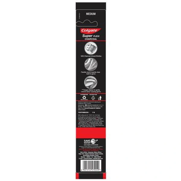 Colgate Super Flexi Charcoal Toothbrush  - Fuchsia Blue