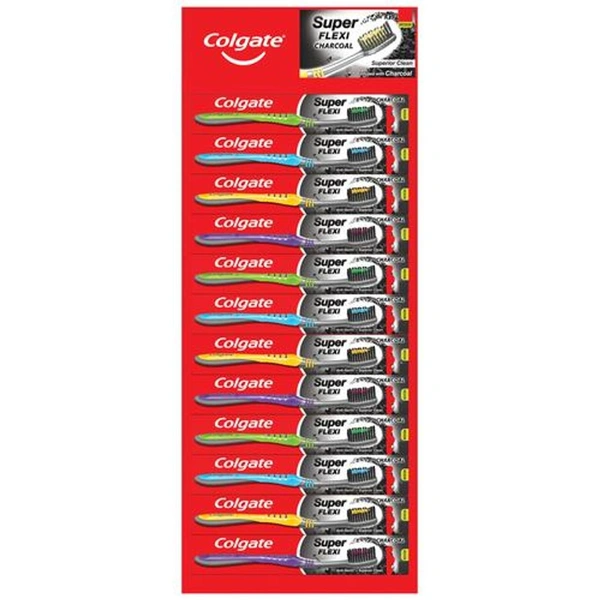 Colgate Super Flexi Charcoal Toothbrush  - Fuchsia Blue