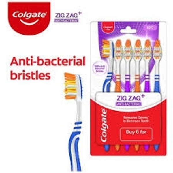 Colgate Zig Zag + Anri Baterial (6 Toothbrush)