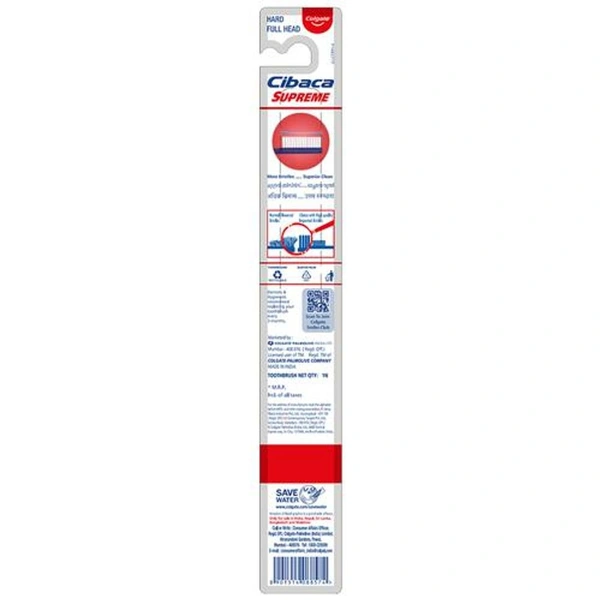 Colgate Cibaca Supreme (Full Head) Toothbrush  - Electric Violet