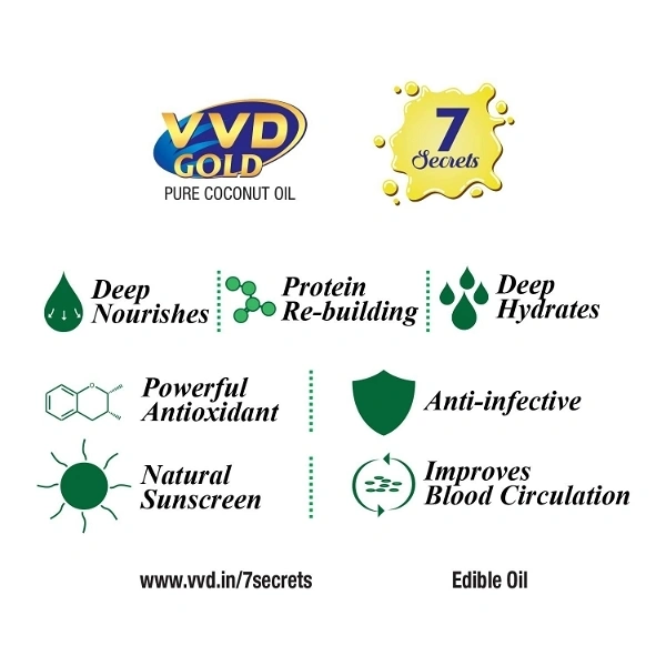 VVD gold Pure Coconut Oil  - 30ml (Bottle)