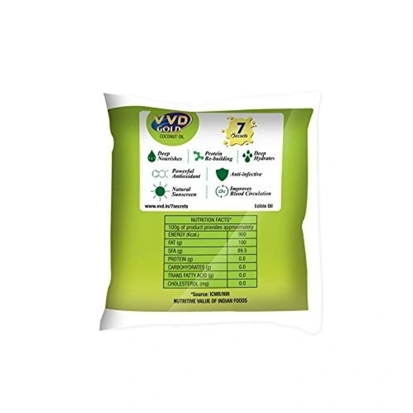 VVD gold Pure Coconut Oil  - 100ml (Pouch)