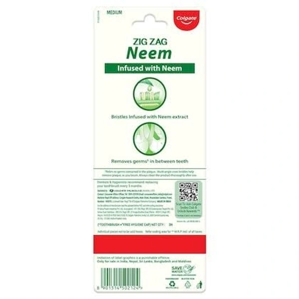 Colgate Zig Zag Neem Toothbrush (3 Toothbrush)