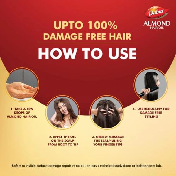 Dabur Almond Hair Oil Enriched With Soya Protein & 10x Vitamin-E - 200ml(Get Dabur Get Toothpaste Worth 20rs)