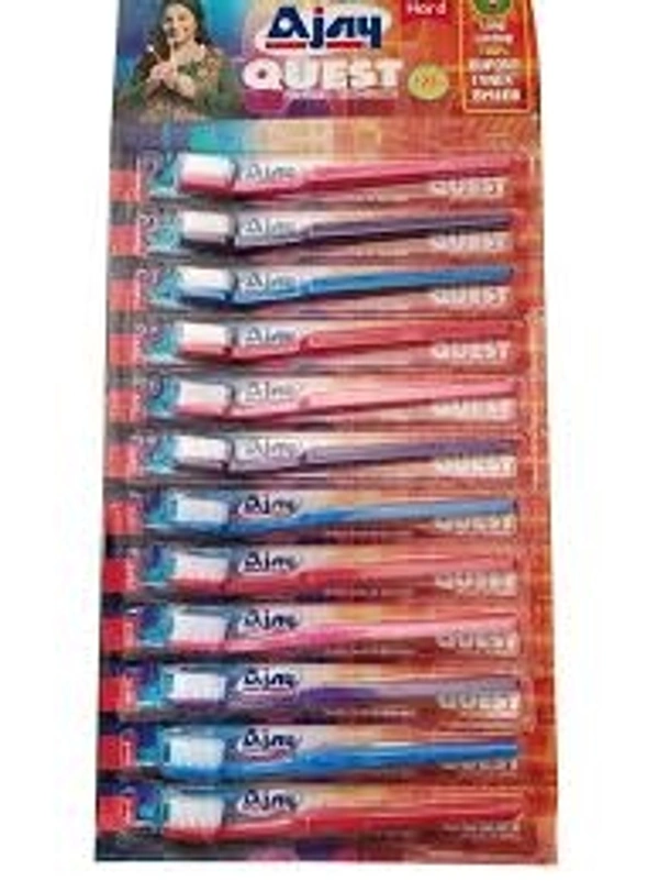 Ajay Quest Premium Hard Toothbrush  - Red