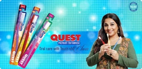 Ajay Quest Premium Hard Toothbrush  - Red